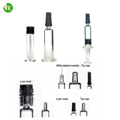 China Distillate CBD 1ml Oil Glass Syringe Delta 8 / 9 / 10 For Vape for sale