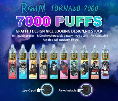 China 45 Flavors disposable Vape Pen RandM Tornado 14ML Premium Portable Vaporizer 0/2/3/5% Nicotine for sale