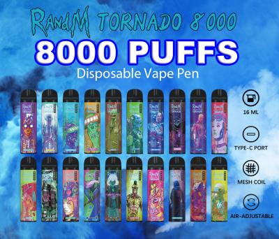 China Gelo da uva do furacão de RANDM sabores eletrônicos de fumo do cigarro 31 do vapor de 16 ML à venda