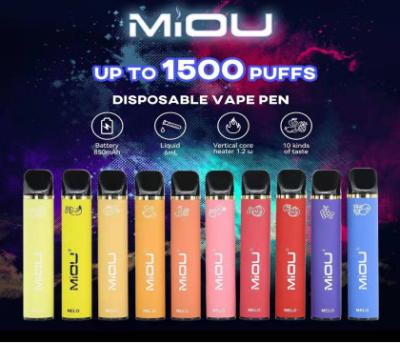 China 5% Nicotine Miou Vape Disposable 1500 Puffs Electronic Liquid Cigarettes for sale