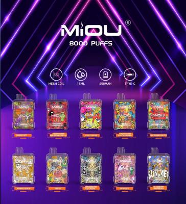 China Miou Box E CIGS Mesh Coil 15ml E Liquid Disposable Vape 8000 Puffs 650mAh Rechargeable 10 Flavors for sale