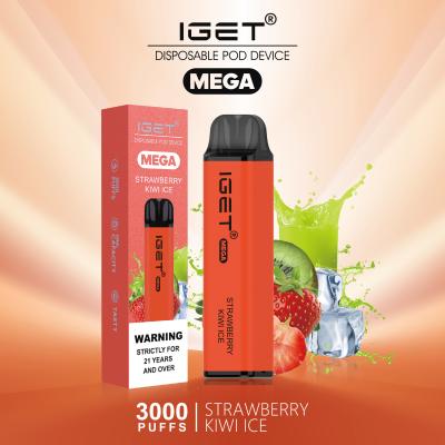 China 8 Colors Cool Mint Nic Salt Disposable Vape IGET MEGA 3000 Puffs for sale