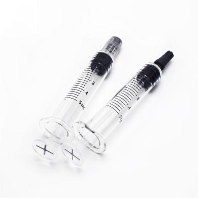 China 0.5ml 1ml Empty Clear Thc Oil Glass Syringe Disposable Luer Lock Needless Injection for sale