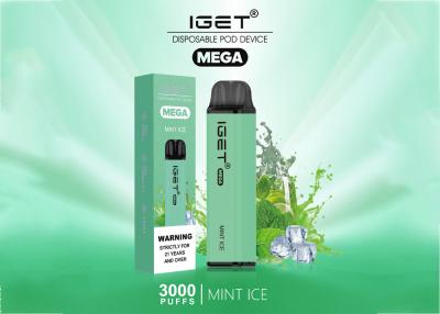 China Disposable IGET MEGA vapes 3000 puffs fruit flavors e-cigarette 10 ml vaporizer for sale