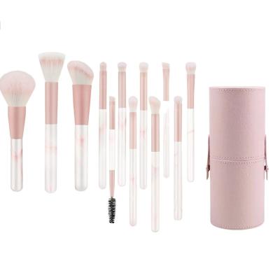 China Angular Blush Hot Selling 12 Pieces Private Label Make Up Brushes Makeup Brush Set With Cosmetic Bucket for sale