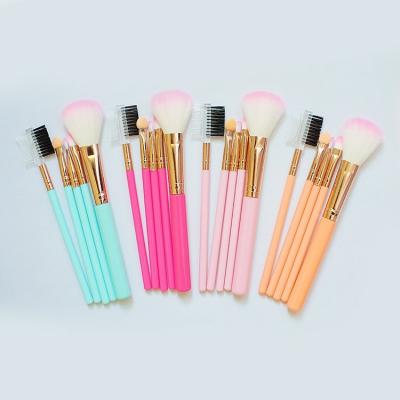 China Angular Blush 5 Pcs Cheap Wholesale Makeup Brush Custom Logo Makeup Brush Plastic Handle For Beginners Learn Using for sale