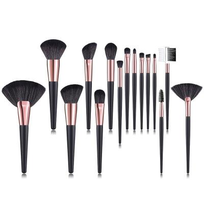 China Angular Blush Wholesale 15 Pieces Professional Makeup Brush Private Label Makeup Brush Set for sale