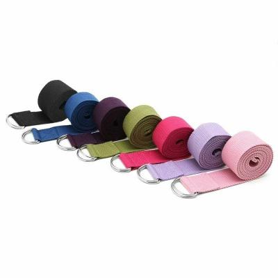 China Durable 6ft Cotton Yoga Stretching Strap With Adjustable Metal D Ring Buckle for sale