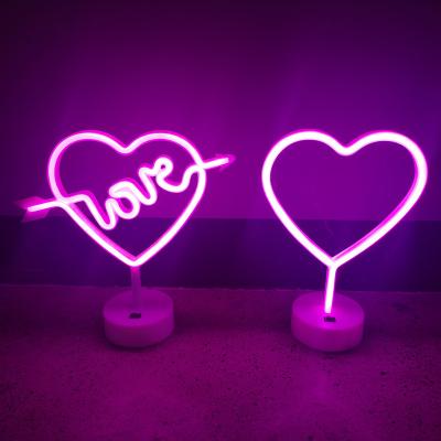 China Modern heart-shaped LED neon light color lamp with low creative proposal atmosphere bedside night light decorative for sale