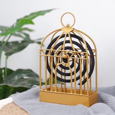 China Factory Sustainable Supply Nordic Style Summer Home Portable Gold Mosquito Coil Stretch Metal Repellent Incense Stick Holder for sale