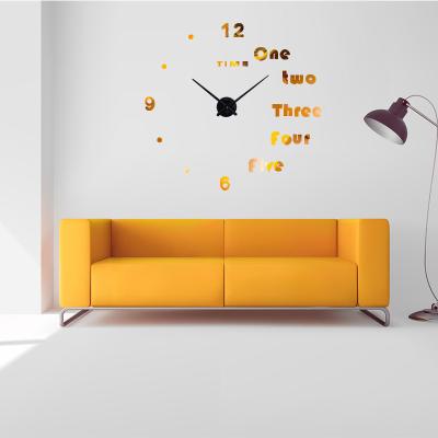 China Wholesale Antique Home Decor Nordic Style Christmas New Year DIY Living Room Simple Mute Numbers Decorate Acrylic Wall Clock for sale