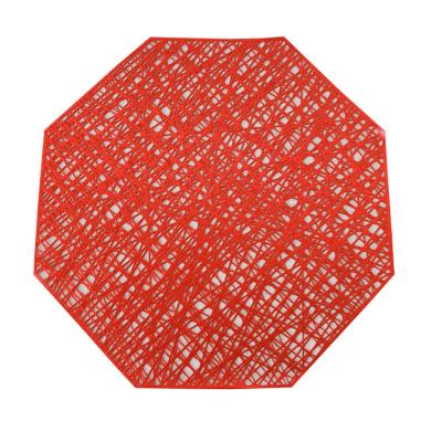 China Sustainable Hot Sale Restaurant Kitchen Used Custom Octagonal Hollow Dining Table Eco-friendly PVC Heat Insulation Mat Placemat for sale