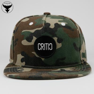 China ODM COMMON Chino Camouflage High Flat Brim Crown Embroidery Hats With Designs for sale