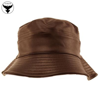 China High Quality Customized Character Football Mens Logo Leather Rain Bucket Hat for sale