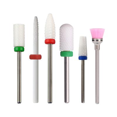 China 6PCS Safety Professional Manicure Pedicure Ceramic Nail Drill Bit Sets Manicure Cuticle Clean Gel Remove Nail File Bit Kits For Acrylic Nail for sale