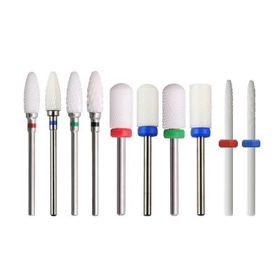 China Professional Ceramic 3/32 Inch 10PCS Manicure Pedicure Pedicure Nail Drill Bits Sets Nail File Drill Kits For Acrylic Cuticle Gel Clean Remove for sale