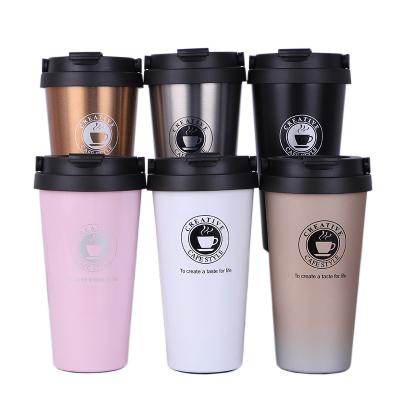 China 500ml 304 Stainless Steel Eco-Friendly Sustainable Double Walled Travel Coffee Mug Vacuum Insulated Reusable Coffee Mug for sale