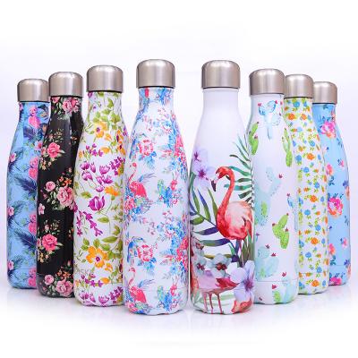 China 500ml/750ml Sustainable Custom Design Reusable Sport Water Bottle Cola Shaped Stainless Steel Double Walled With PP Lids for sale