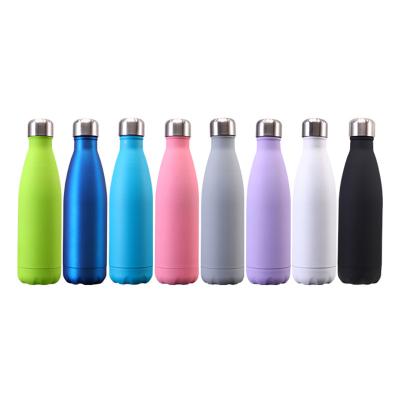 China 350ml/500ml/750ml Sustainable Custom Cola Shaped Water Bottle Logo Double Walled Stainless Steel With Rubber Paint for sale