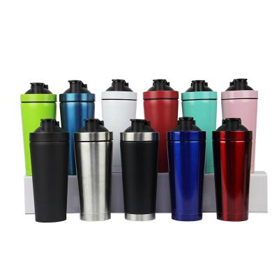 China 500ML 750ML Viable Custom Logo BPA Free Double Layer Insulated Stainless Steel Protein Shaker Bottle For Gym Sport for sale