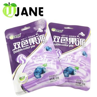 China Wholesale Natural Double Color Blueberry Milk Flavor Soft Hard Candy for sale