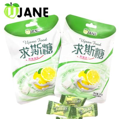 China Natural Lemon Flavor Sweet Candy Milk And Mint Candy for sale