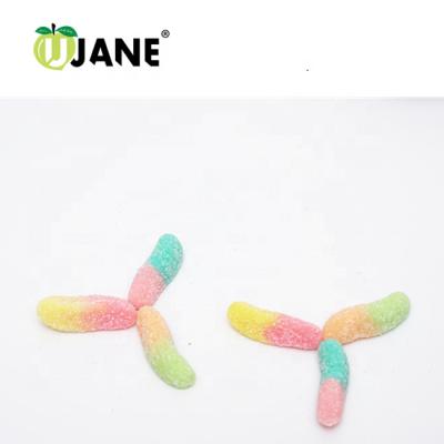 China Long Shape Natural Fruity Flavor Mixed Colors Gummy Soft Candy for sale