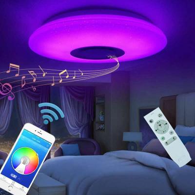 China Modern Smart 30W 40CM Diameter LED Ceiling Lights RGB Dimmable APP BT Music Speaker Bedroom Remote Control Lamp for sale