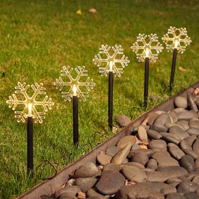 China Solar LED Garden Lamp Lawn Lamp Christmas Tree Snowflake Star Ground Light Modeling Light for sale