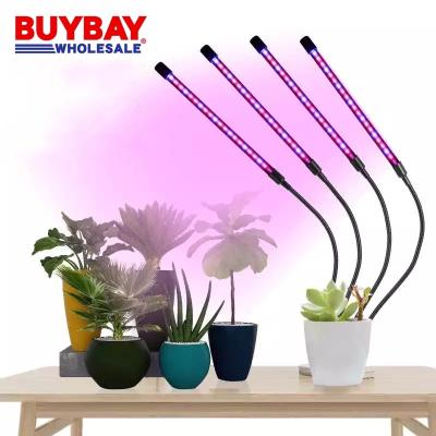 China Seed Starting LED To Grow Light Full Spectrum Clip Lamp 4 Head 5V USB 36W Flexible Growing Lamp For Plants Seedling for sale