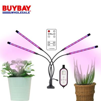 China Seed Starting LED To Grow Light Full Spectrum Clip Lamp 4 Head 5V USB 36W Flexible Growing Lamp For Plants Seedling With Remote Control for sale