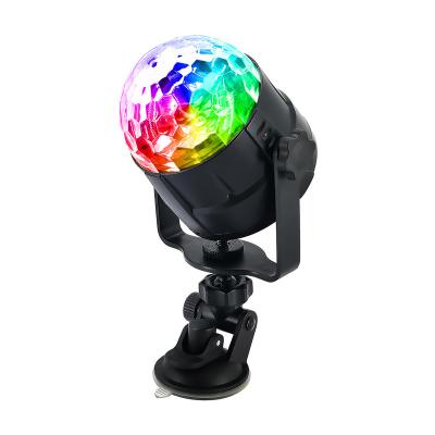 China Club/Bar USB EU USA UK Plug Sound Activated Disco Ball Party Lights Rotating Strobe Light 3W RGB LED Stage Lights for sale