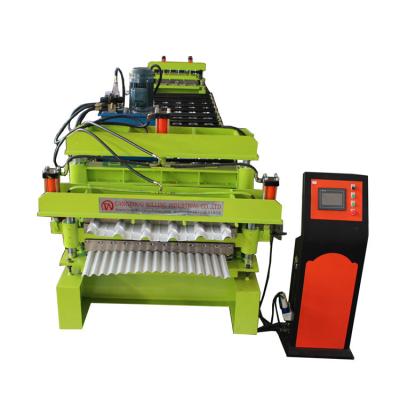 China 3ph Color Steel 0.25mm Double Layer Roll Forming Machine Glazed Tile And Corrugated for sale