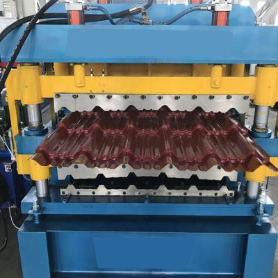 Cina 20m/Min Chaindrive Double Layer Roll che forma fabbricazione dello strato delle mattonelle di tetto della macchina 0.3mm in vendita