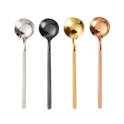 China 2019 Viable New Stainless Steel Coffee Spoon 304 Metal Kids Spoon Small Round Spoon Wholesale for sale