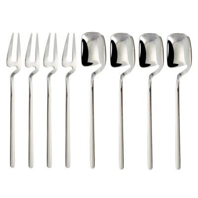 China Sustainable 304 Stainless Steel Coffee Stirring Spoon Eco Friendly And Spoon Fork for sale