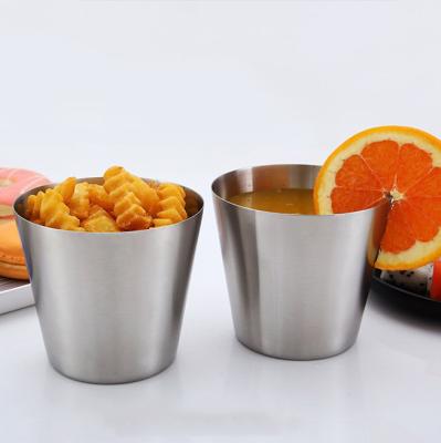 China Sustainable 304 stainless steelSingle-layeBeer Cup drinkingjuice drinking cupwith cold customized logo for sale