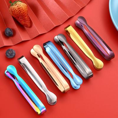 China Viable 304 Stainless Steel Ice Clip Metal Thickened Cube Sugar Clip Ice Block Ice Grain Food Clip for sale