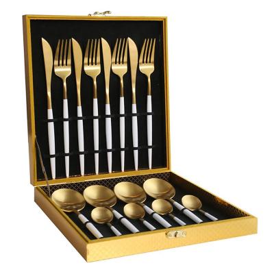 China Sustainable High Quality Matte Stainless Steel Tableware 304 Metal Cutlery Set for sale