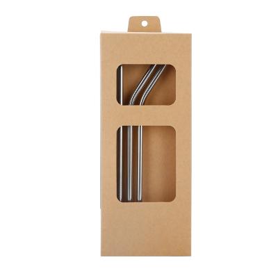 China Sustainable Wholesale Reusable Straw Set Stainless Steel Drinking Straws With Customized Logo for sale