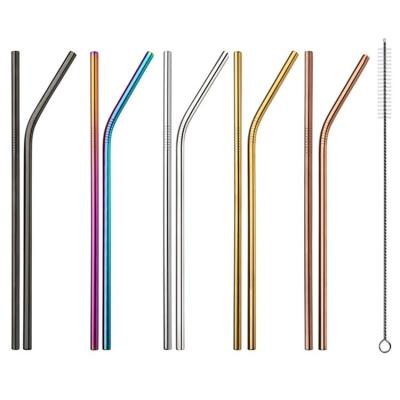 China Stocked 304 Stainless Steel Drinking Straw 26.5cm Juice Straws for sale