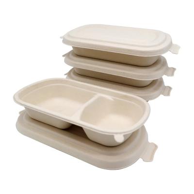 China Custom Biodegradable Disposable Packaging Biodegradable Containers Bagasse Snack Bowl Box Biodegradable Food Container for sale