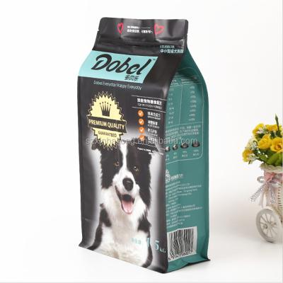 China BIODEGRADABLE custom printed box pouch dog food packaging ziplock stand up flat bottom bag for dog food for sale