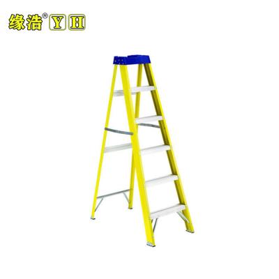 China Insulation Ladders Double Folding Ladder Household Side Step And Fiberglass A Shape Ladder for sale