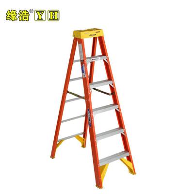 China Insulation Ladders Lightweight Fiberglass Double Sided Step Ladder for sale