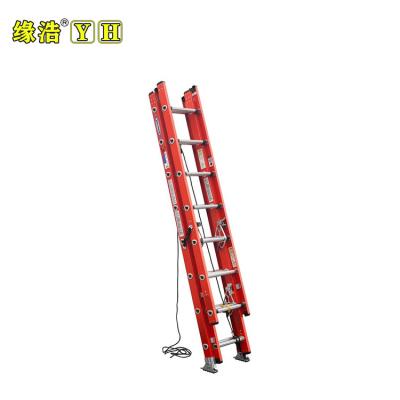 China Electric Insulated Telescopic Folding Ladders Fiberglass Extension Ladder for sale