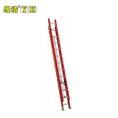 China Folding Ladders 16ft 20ft 24ft 32ft Fiberglass Extension Ladder for sale