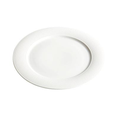 China Sustainable Custom White Porcelain Round Plates Hotel Restaurant Used iDinner Ceramic Dish for sale