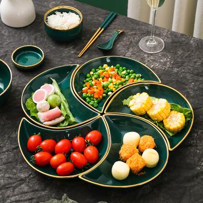 China Sustainable high quality Nordic creative household dish dinnerware set and porcelain dish ceramic bowl tableware sets for sale