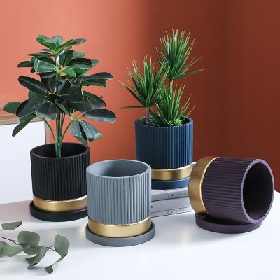 China Mini Nordic Modern Style Planter Green Garden Table Top Cement Succulent Flower Pot For Home Decor for sale